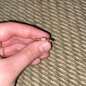 Heart diamond ring in gold color